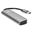 VCOM CU4383A Адаптер концентратор USB 3.1 Type-A --> 4 USB3.0 Alum Shell HUB+ PD, VCOM <CU4383A> [4895182217737]