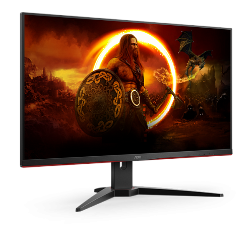 28" AOC U28G2AE/BK 3840x2160@60Гц IPS LED 16:9 4ms 2*HDMI DP 80M:1 1000:1 178/178 300cd Tilt Speakers Black/Red