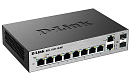 Коммутатор D-Link Управляемый L2 коммутатор, 8х1000Base-T, 2хCombo 1000Base-T/SFP, защита от статического электричества до 6 кВ, CLI