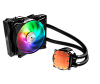Система охлаждения/ Cooler Master MasterLiquid ML120R RGB (180W, 120mm, ARGB, fans:2x120mm/66.7CFM/30dBa/2000rpm, 1200/115X/2066/2011-V3/2011/AM5/AM4
