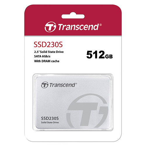Твердотельный накопитель/ Transcend SSD SSD230S, 512GB, 2.5" 7mm, SATA3, 3D TLC, R/W 560/500MB/s, IOPs 80 000/85 000, DRAM buffer 512MB, TBW 280,