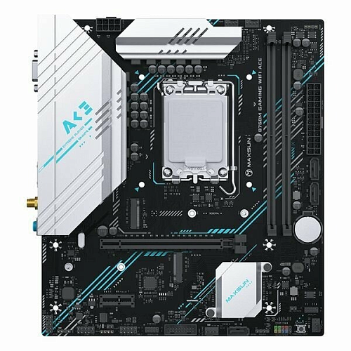 Материнская плата MAXSUN MS-B760M Gaming WIFI ACE, LGA1700, B760, 2*DDR5, 3*SATA3, 2*M.2, 4*USB 3.2, 2*USB 2.0, 1*PCIEx16, 1*PCIEx1, VGA+HDMI, mATX