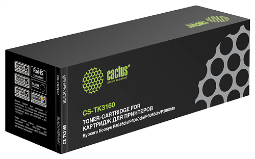 Cactus CS-TK3160 TK-3160 черный (12500стр.) для Kyocera Ecosys P3045dn/P3050dn/P3055dn/P3060dn