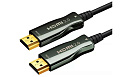 Кабель HDMI Wize [AOC-HM-HM-100M] оптический,100 м, 4K/60HZ 4:4:4, v.2.0, ARC, 19M/19M, HDCP 2.2, Ethernet, черный, коробка