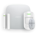 AJAX StarterKit White (Стартовый комплект (интеллектуальная централь, датчик движения, датчик открытия, брелок) белый)
