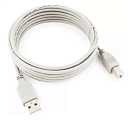 Кабель Cablexpert Кабель USB2.0, AM/BM, медь, Pro, 3м, серый, пакет