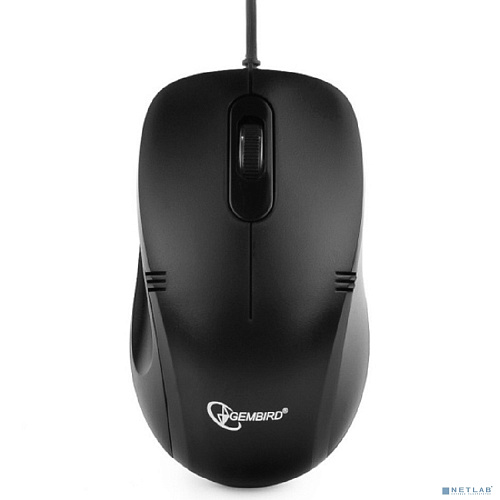 Gembird MOP-100 Black {Мышь, USB, черный, 3 кнопки, 1000 DPI, кабель 1.5м}