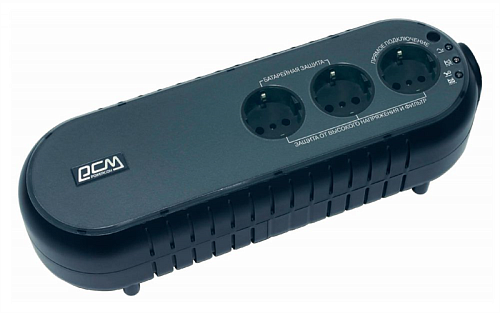 Источник бесперебойного питания Powercom Back-UPS WOW, OffLine, 500VA/250W, Tower, 3xSchuko outlets(1 Surge & 2 batt), USB (37370)