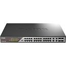 Коммутатор D-LINK Сетевой коммутатор/ Smart L2 Surveillance Switch 24х1000Base-T PoE (8 PoE ports 802.3bt 90W), 4xCombo 1000Base-T PoE/SFP, PoE Budget 518W, Long-range