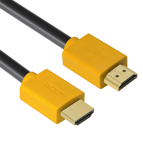 Кабель Greenconnect GCR HDMI 1.4, 2.0m, желтые конн, 30/30 AWG, позол контакты, FullHD, Ethernet 10.2 Гбит/с, 3D, 4Kx2K, экран (HM400)
