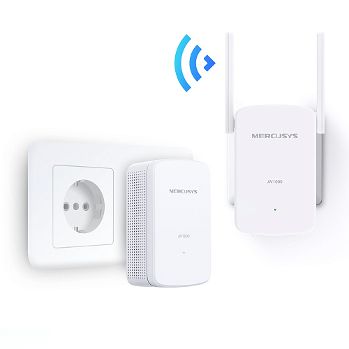 Комплект гигабитных Wi-Fi адаптеров Powerline/ AV1000 Powerline kit with 300Mbps Wi-Fi, plug and play, up to 300 meters over an existing electrical