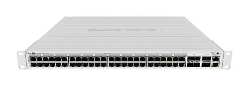 Маршрутизатор MIKROTIK Cloud Router Switch 354-48P-4S+2Q+RM with 48 x Gigabit RJ45 LAN (all PoE-out), 4 x 10G SFP+ cages, 2 x 40G QSFP+ cages, RouterOS L5, 1U rackm
