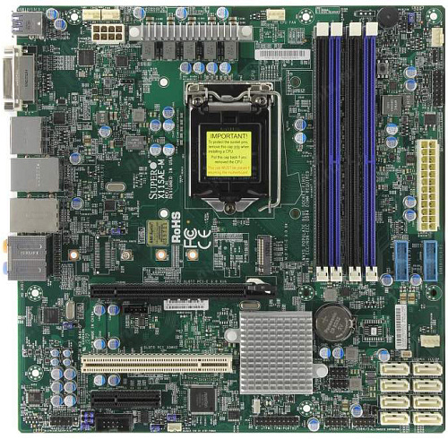 Системная плата MB Supermicro X11SAE-O, 1x LGA 1151, Intel® C236, Intel® 6th Gen E3-1200 v5/Core i7/i5/i3, Pentium, Celeron processors, 4xDIMM DDR4