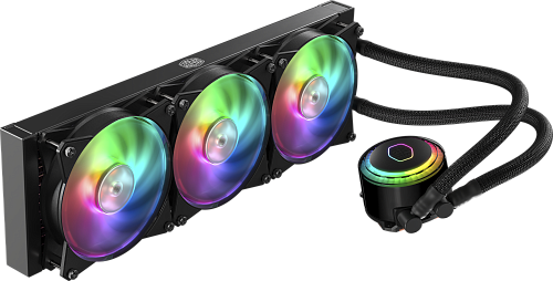 Система охлаждения/ Cooler Master MasterLiquid ML360R RGB (250W, 360mm, ARGB, fans: 3x120mm/66.7CFM/30dBa/2000rpm, 1200/115X/2066/2011-V3/2011/AM5