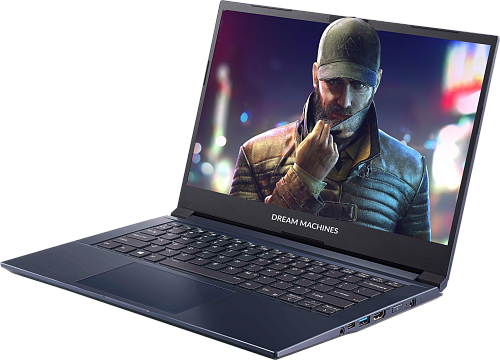 Ноутбук Dream Machines G1650-14RU50 14"(1920x1080 WVA 60Hz)/Intel Core i5 1135G7(2.4Ghz)/8192Mb/512SSDGb/noDVD/Ext:nVidia GeForce GTX1650(4096Mb)/Cam