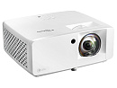 Лазерные проекторы Optoma [ZK431ST] DLP, 4K UHD (3840x2160), 4100 Lm, 300000:1, Короткофокусный, TR 0,496:1; HDMI 2.0 x2; AudioOut 3,5mm x1; USB-A pow
