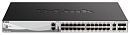 D-Link PROJ Managed L3 Stackable Switch 24x1000Base-T, 2x10GBase-T, 4x10GBase-X SFP+, Surge 6KV, CLI, 1000Base-T Management, RJ45 Console, USB, RPS, D