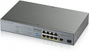 Коммутатор ZYXEL GS1300-10HP GS1300-10HP-EU0101F 9G 1SFP 8PoE+ 130W неуправляемый