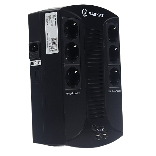 Источник бесперебойного питания (ИБП) Raskat VS-650VA 650VA, 390Вт, 6хCEE 7 bp Bad Pack.