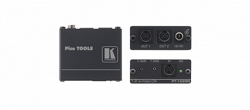 Усилитель-распределитель Kramer Electronics PT-102SN 1:2 сигналов S-video c регулировкой уровня сигнала и АЧХ, 150 МГц