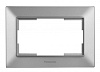 Рамка Panasonic Arkedia Slim WNTF08092SL-RU декоративная 1x пластик серебристый (упак.:1шт)