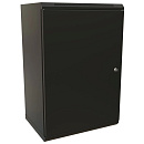 Шкаф Hyperline WRline WR-TW-2245-SR-RAL9004 настенный 19-дюймовый (19"), 22U, 1086x600х450мм, цельнометаллическая дверь с замком, цвет черный (RAL9004