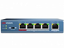 Коммутатор Hikvision DS-3E0105P-E(B) 4x100Мбит/с 4PoE 58W неуправляемый