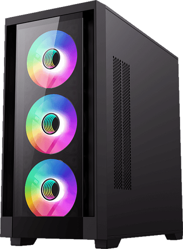 Компьютерный корпус mATX, без блока питания/ Gamemax DEFENDER TG mATX case, black, w/o psu, w/1xUSB3.0+2xUSB2.0, Combo Audio, w/3x12cm ARGB front fan