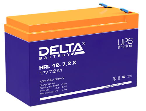 Аккумуляторная батарея Delta Аккумуляторная батарея для ИБП HRL 12-7.2 X (12V / 7.2Ah)
