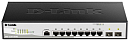 Коммутатор D-Link Управляемый L2 коммутатор, 8x1000Base-T, 2x1000Base-X SFP, защита от статического электричества до 6 кВ, CLI, консольный порт RJ-45,