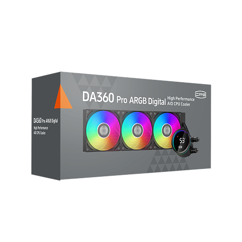 Система охлаждения/ PCCooler DA360 Pro ARGB Digital BK (300W, 360mm, LED temp., Black, ARGB/ Fans: 3x120mm, 75.8CFM, 33.7dBA, 2200RPM/ Pump height