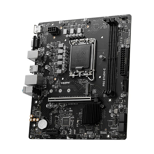 Материнская плата MSI PRO B760M-E B760, LGA1700, 2*DDR5, 1*PCIEx16, 1*PCIEx1, 1*M.2, 4*USB3.2Gen1, 8*USB2.0, 4*SATA3.0, 1G, VGA, HDMI, M-ATX, RTL