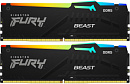 Память DDR5 2x32GB 6000MHz Kingston KF560C36BBEAK2-64 Fury Beast Black RGB RTL Gaming PC5-48000 CL36 DIMM 288-pin 1.35В kit single rank с радиатором R