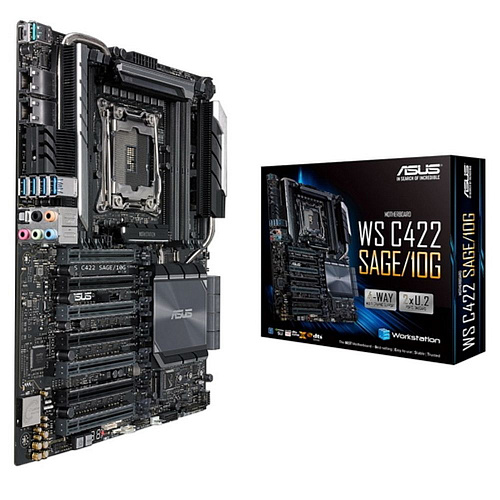Материнская плата ASUS WS C422 SAGE/10G LGA2066 CEB 8xDDR4 7xPCIEx16 2xM.2 USB-C 2x10GLAN {3}