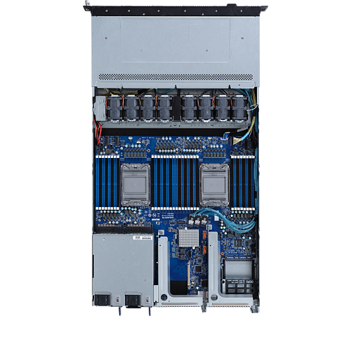 Сервер GIGABYTE Server Platform R182-N20 1U CPU(2)3rd Gen Xeon/2xHeatsink up to 270W/DIMM(32)/8x2,5''SATA/SAS/2x2,5''SATA/SAS/NVMe/2x1GbE/2xFHHL/2x1300W/Rail