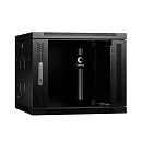 Cabeus SH-05F-9U60/35-BK Шкаф телекоммуникационный настенный 19" 9U 600x350x501mm (ШхГхВ) дверь стекло, цвет черный (RAL 9004) (отпичатки, потертости