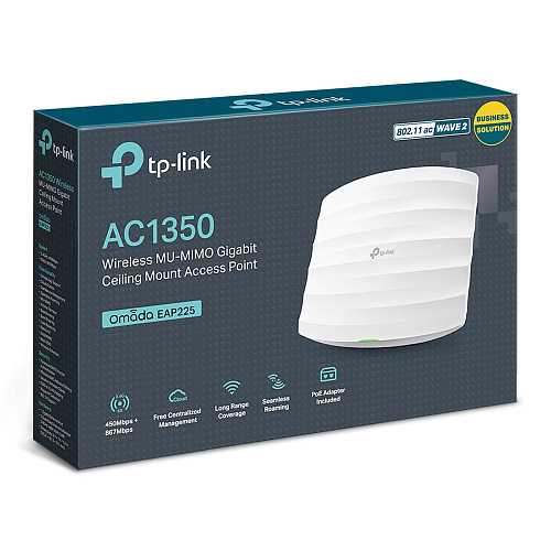 Точка доступа TP-Link Точка доступа/ V4 AC1350 MU-MIMO Gb Ceiling Mount Access Point, 802.11a/b/g/n/ac wave 2, 802.3af Standard PoE and Passive PoE (Passive POE Adapter