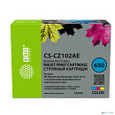 Картридж струйный Cactus CS-CZ102AE № 650 многоцветный (18мл) для HP 1015/1515/1516/2515/2545/2546/2645/3515