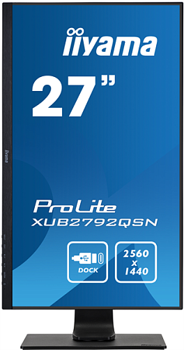 27" Iiyama ProLite XUB2792QSN-B1 2560x1440@75Гц IPS LED 16:9 4ms HDMI DP 2*USB3.0 USB-C dock RJ45 80M:1 3000:1 178/178 350cd HAS Pivot Tilt Swivel Spe