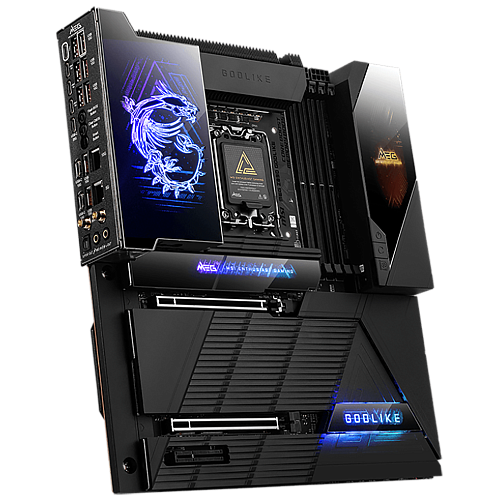 Материнская плата MSI MEG Z890 GODLIKE Z890, LGA1851, 4*DDR5, 2*PCIEx16, 1*PCIEx4, 8*M.2, 7*TypeC, 8*USB3.2Gen2, 4*USB3.2Gen1, 4*USB2.0, 4*SATA3.0, 10