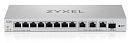 коммутатор Мультигигабитный Smart L2 коммутатор Zyxel XGS1250-12, 8xGE, 3x1/2,5/5/10G, 1xSFP+, кнопка LED ECO Mode, настольный