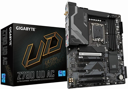 GIGABYTE Z790 UD AX, LGA1700, Z790, 4*DDR5, 6*SATA, 3*M.2, 5*USB 3.2, 4*USB 2.0, Type-C, 3*PCIx16, 2*PCIx1, HDMI+DP, ATX