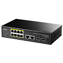 Коммутатор CUDY 8-Port Gigabit PoE+ Switch with 2 Gigabit Uplink ports and 2 Gigabit SFP slot 120W 8-10/100/1000 BASE-T Gigabit ports,2-Port 10/100/10
