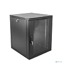ЦМО Шкаф телекоммуникационный настенный 12U (600 x 650) дверь стекло, цвет черный (ШРН-12.650-9005)