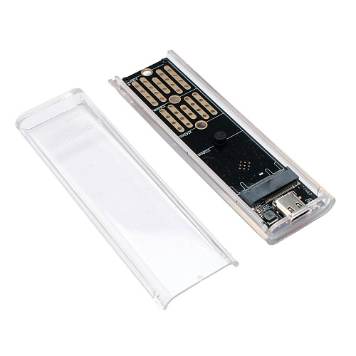 Корпус Gembird EEM2-NVME-2 Внешний USB 3.1 для M2 NVME порт Type-С, пластик, прозрачный