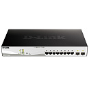 Коммутатор D-Link SMB D-Link DGS-1210-10MP/F1A PROJ Настраиваемый L2 с 8 портами 10/100/1000Base-T и 2 портами 1000Base-X SFP (8 портов PoE 802.3af/at, PoE-бюдже