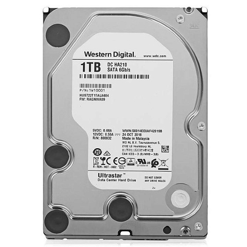 Жесткий диск WESTERN DIGITAL ULTRASTAR SATA 1TB 7200RPM 6GB/S 128MB DC HA210 HUS722T1TALA604_1W10001 WD