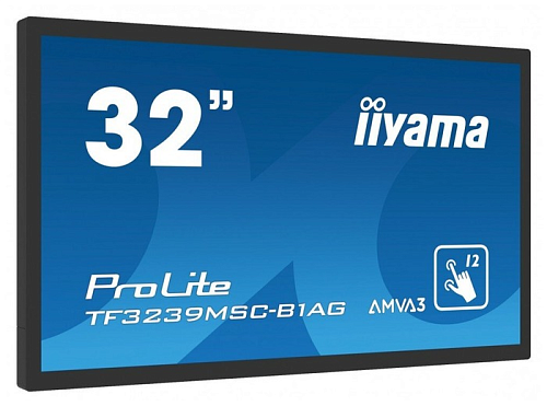 31,5" Iiyama ProLite 24/7 TF3239MSC-B1AG 1920x1080@60 Touch (12) AMVA3 LED 16:9 8ms VGA HDMI DP USB Mini jack RS-232c RJ45 80M:1 3000:1 178/178 500cd