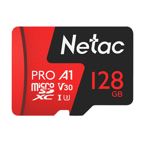 Netac P500 Extreme PRO 128GB MicroSDXC V30/A1/C10 up to 100MB/s, retail pack card only