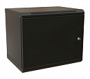 Шкаф коммутационный WRline (WR-TW-1245-SR-RAL9004) настенный 12U 600x450мм пер.дв.металл 2 бок.пан. направл.под винты 60кг черный 350мм 650мм IP20 ста